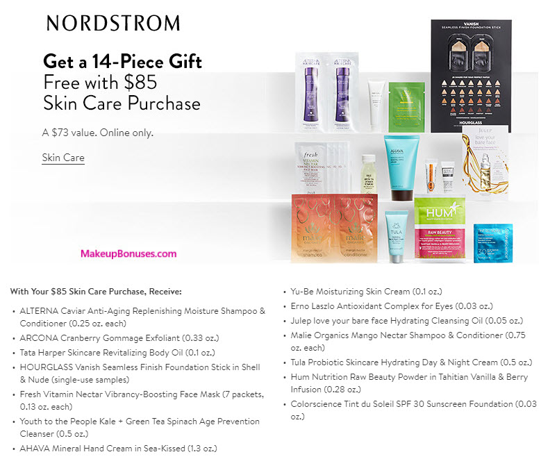 Receive a free 14-pc gift with your $85 Skincare purchase