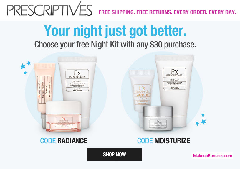 Receive your choice of 3-pc gift with your $30 Prescriptives purchase
