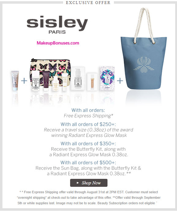 Receive a free 10-pc gift with your $500 Sisley Paris purchase