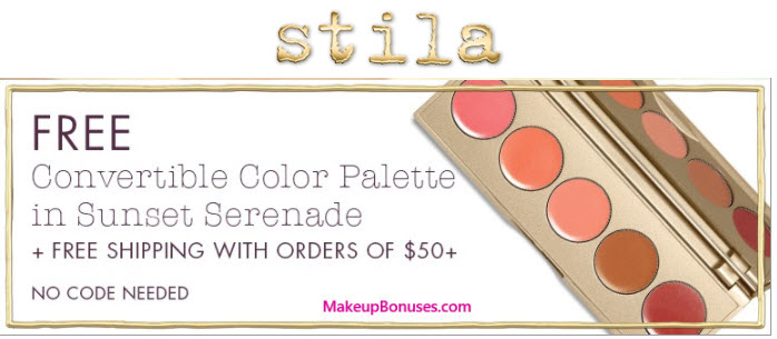 Receive a free 5-pc gift with your $50 Stila purchase