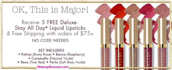 Receive a free 5-pc gift with your $75 Stila purchase