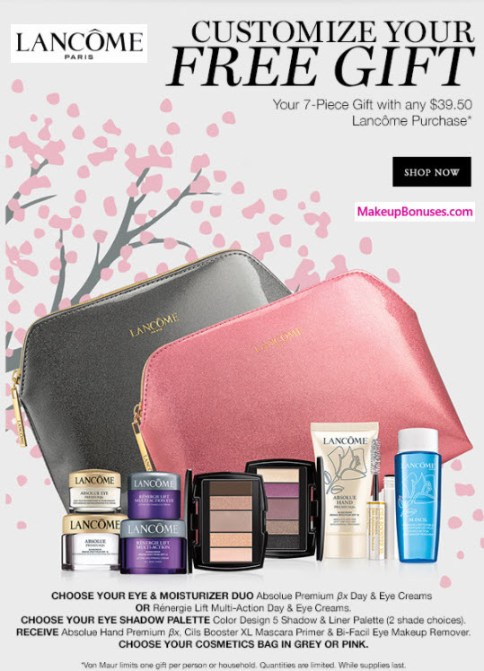 Lancôme 7pc Free Bonus Gift w/ Purchase Makeup Bonuses