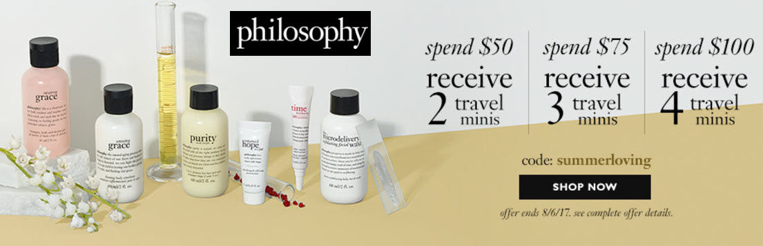 Receive a free 3-pc gift with your $75 philosophy purchase