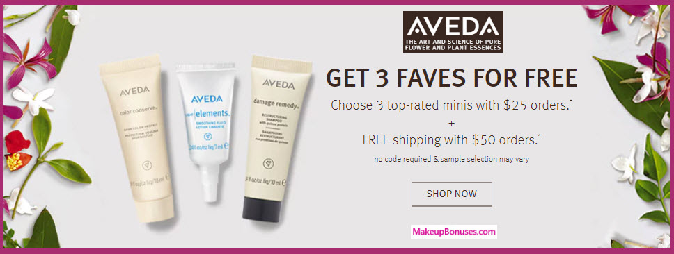 Receive your choice of 3-pc gift with your $25 Aveda purchase