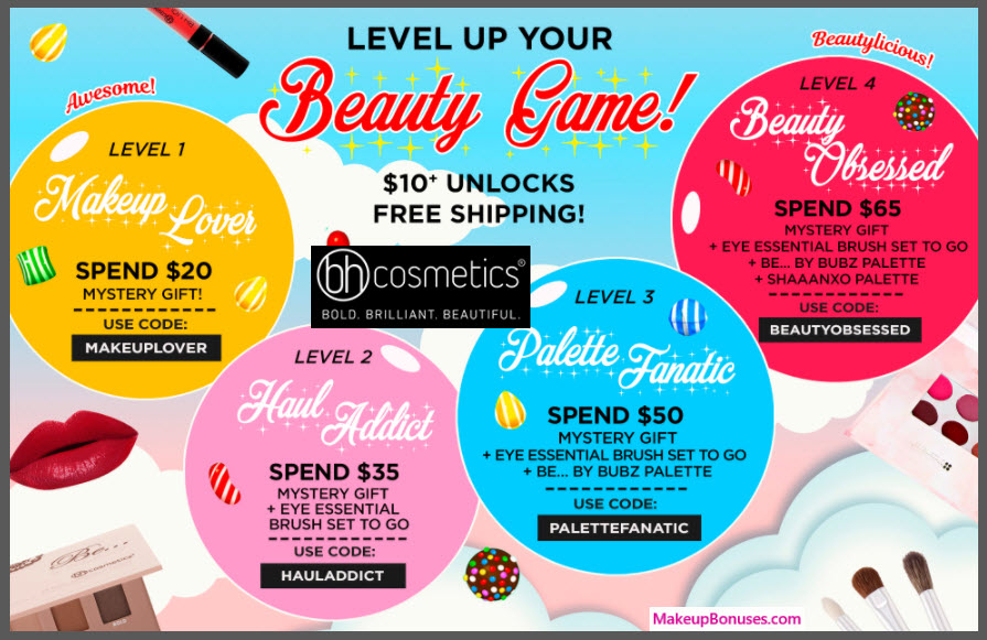 Receive a free 5-pc gift with your $35 BH Cosmetics purchase