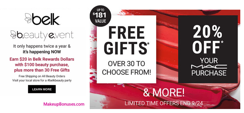 Belk Beauty Event and Promo Offers - Makeup Bonuses