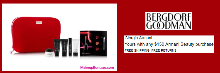 Receive a free 6-pc gift with your $150 Giorgio Armani purchase