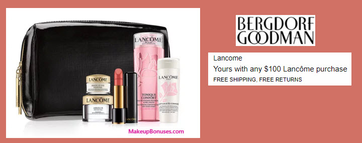 Receive a free 5-pc gift with your $100 Lancôme purchase