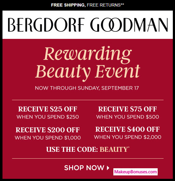 Bergdorf Goodman Sale - MakeupBonuses.com