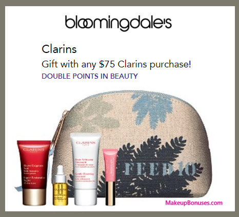 Receive your choice of 5-pc gift with your $75 Clarins purchase