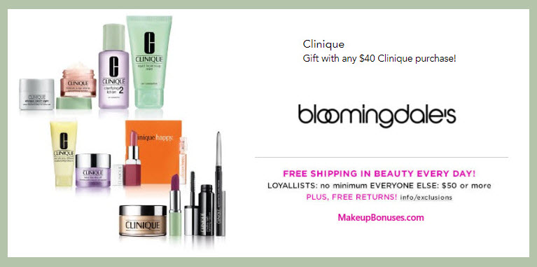 Receive your choice of 4-pc gift with your $40 Clinique purchase