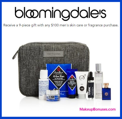 Receive a free 9-pc gift with your $100 Men's Skin Care or Fragrance purchase