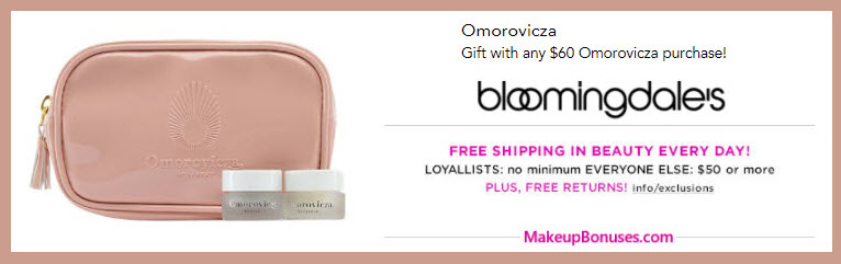 Receive a free 3-pc gift with your $60 Omorovicza purchase