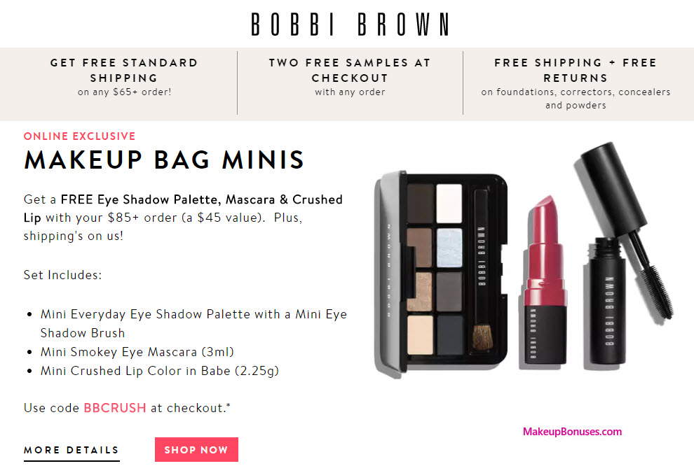 Receive a free 3-pc gift with your $85 Bobbi Brown purchase