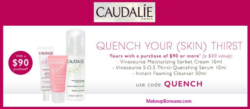 Receive a free 3-pc gift with your $90 Caudalie purchase