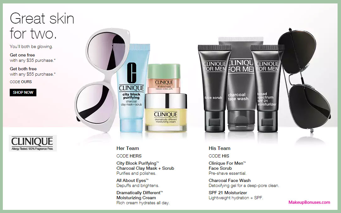 Receive your choice of 3-pc gift with your $35 Clinique purchase
