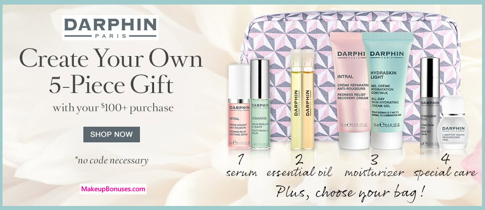 Receive your choice of 5-pc gift with your $100 Darphin purchase