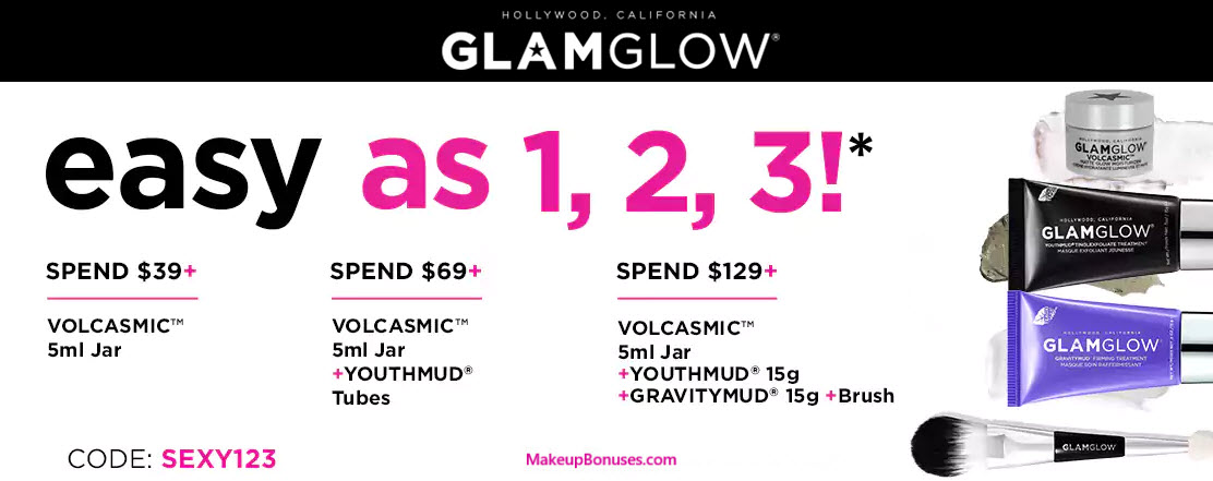 Receive a free 4-pc gift with your $129 GlamGlow purchase