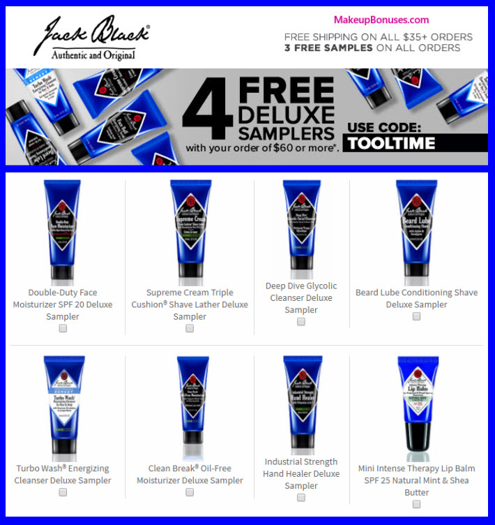 Receive your choice of 4-pc gift with your $60 Jack Black purchase