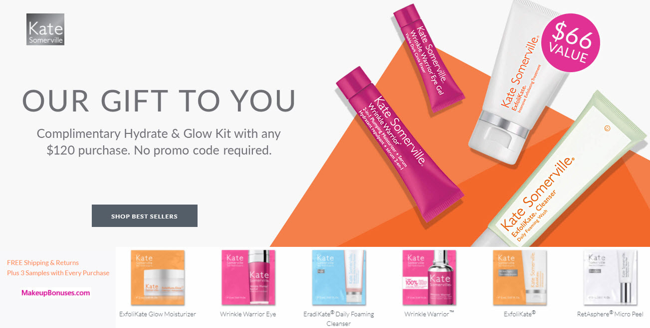 Receive a free 4-pc gift with your $120 Kate Somerville purchase