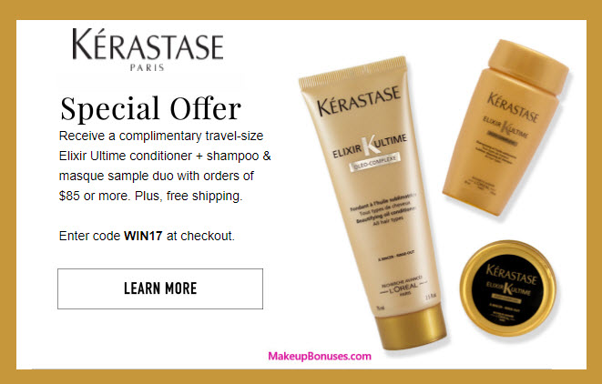 Receive a free 3-pc gift with your $85 Kérastase purchase