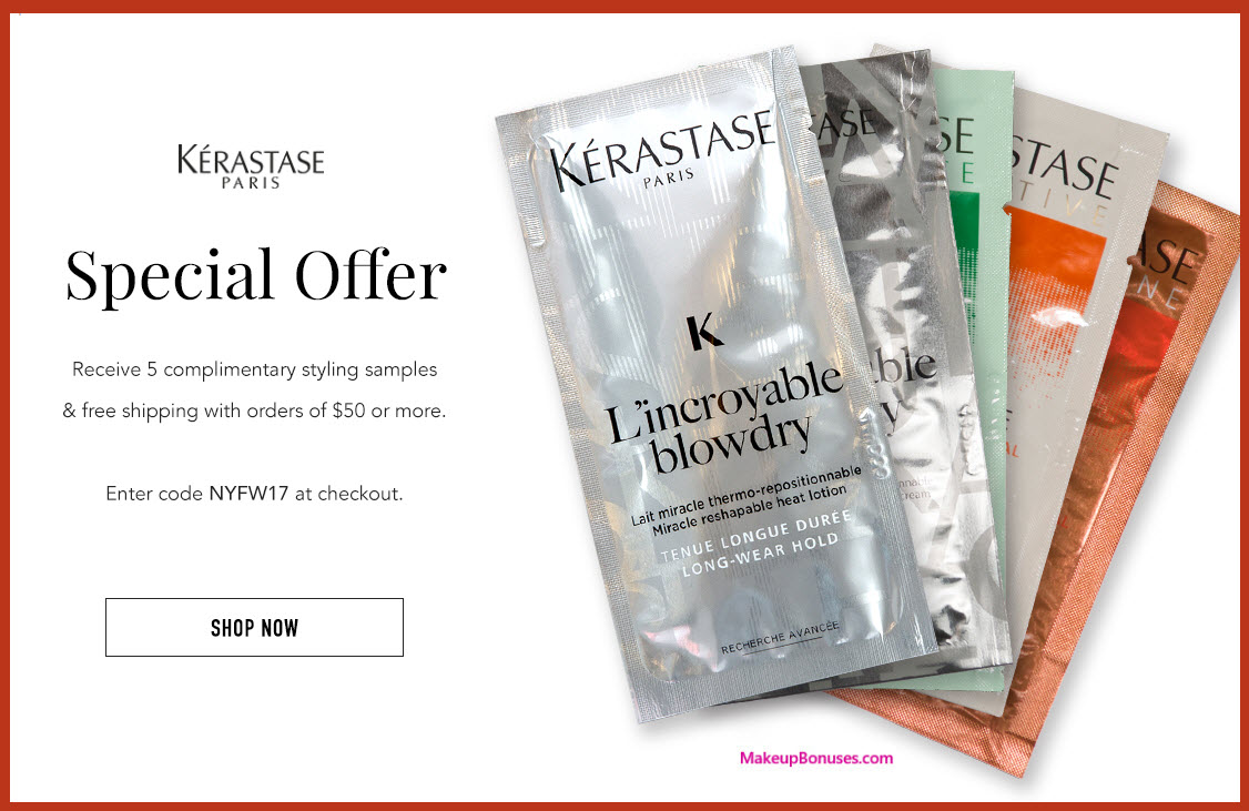 Receive a free 5-pc gift with your $50 Kérastase purchase