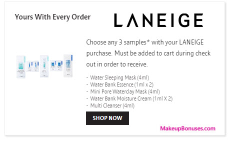 Receive your choice of 3-pc gift with your LANEIGE purchase