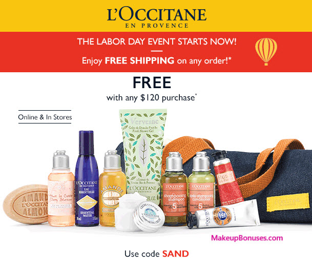 Receive a free 11-pc gift with your $120 L'Occitane purchase