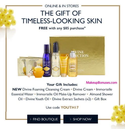 Receive a free 8-pc gift with your $85 L'Occitane purchase