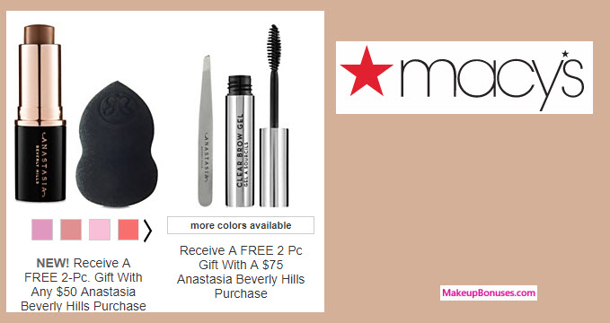 Receive a free 4-pc gift with your $75 Anastasia Beverly Hills purchase