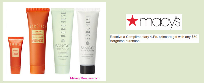 Receive a free 4-pc gift with your $50 Borghese purchase