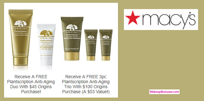 Receive a free 5-pc gift with your $100 Origins purchase