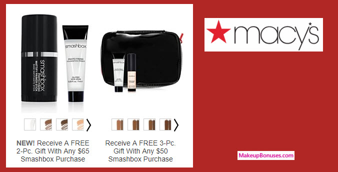 Receive a free 3-pc gift with your $50 Smashbox purchase