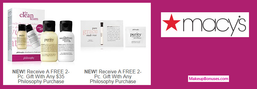 Receive a free 4-pc gift with your $35 philosophy purchase