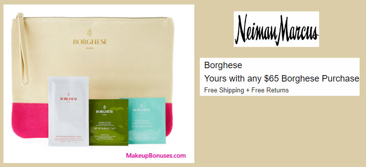 Receive a free 4-pc gift with your $65 Borghese purchase