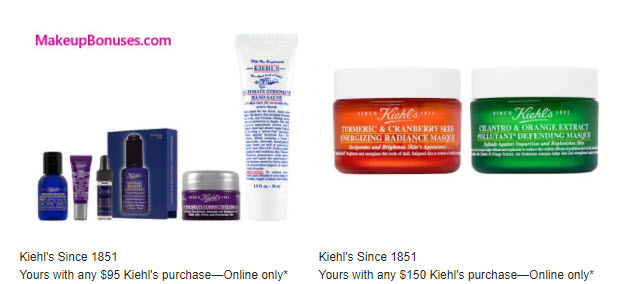 Receive a free 5-pc gift with your $95 Kiehl's purchase