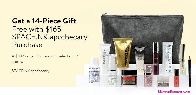 Receive a free 14-pc gift with your $165 Space NK purchase