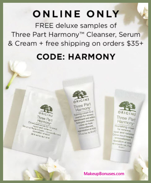 Receive a free 3-pc gift with your $35 Origins purchase