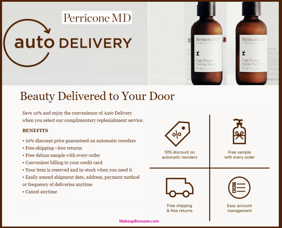 Perricone MD Auto Delivery Service - MakeupBonuses.com