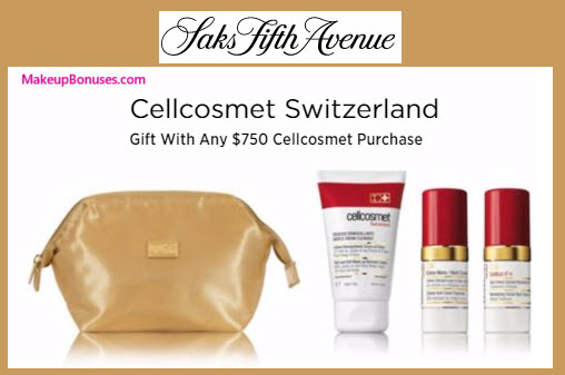 Receive a free 4-pc gift with your $750 Cellcosmet Switzerland purchase