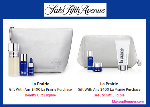 Receive a free 4-pc gift with your $400 La Prairie purchase