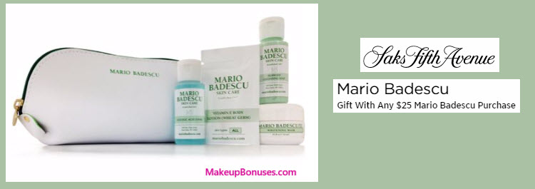 Receive a free 5-pc gift with your $25 Mario Badescu purchase
