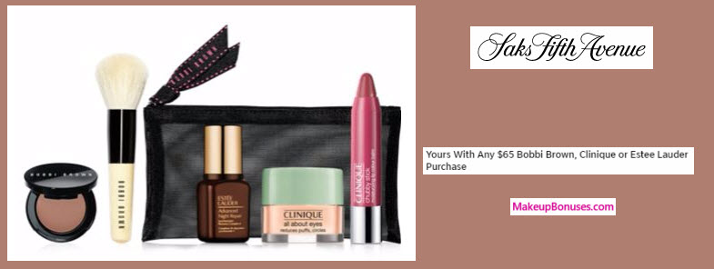 Receive a free 4-pc gift with your $65 Bobbi Brown, Clinique, or Estee Lauder purchase