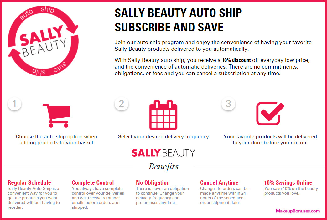 Sally Beauty Auto Delivery Service - MakeupBonuses.com