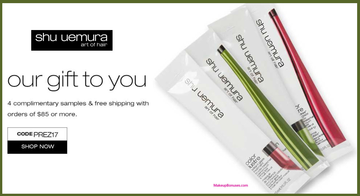 Receive a free 4-pc gift with your $85 Shu Uemura Art of Hair purchase