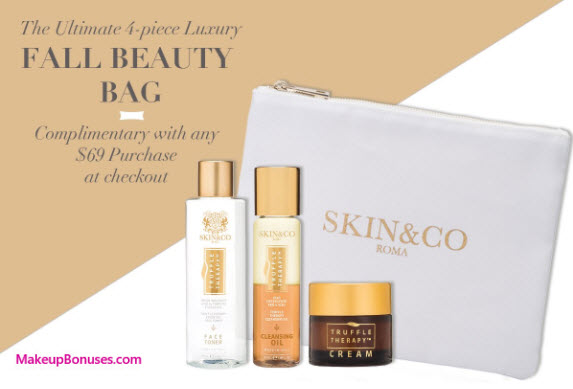 Receive a free 4-pc gift with your $69 Skin and Co Roma purchase