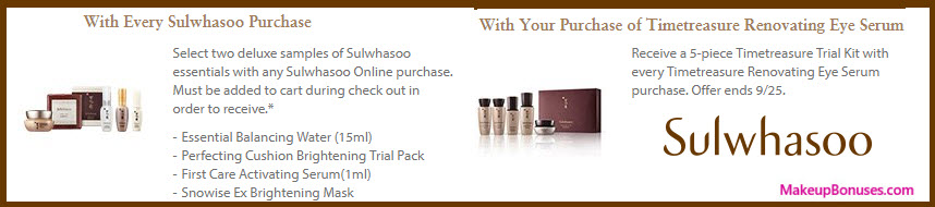 Receive a free 5-pc gift with your Timetreasure Renovating Eye Serum ($260) purchase