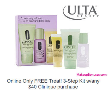 Receive a free 3-pc gift with your $40 Clinique purchase