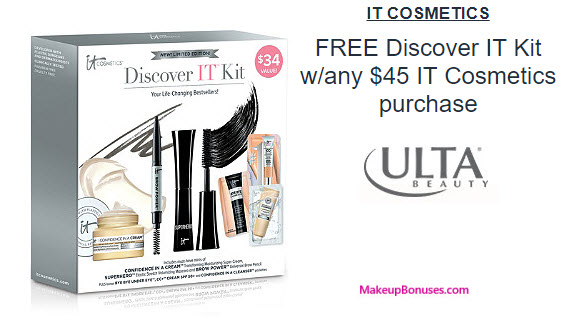 Receive a free 6-pc gift with your $45 It Cosmetics purchase