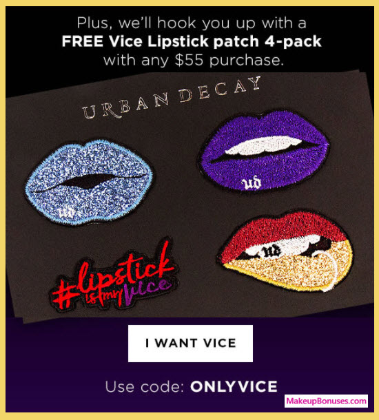 Receive a free 4-pc gift with your $55 Urban Decay purchase